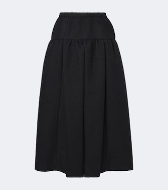 Gathered wool and silk-blend midi skirt | Dolce&Gabbana