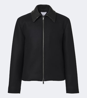 Leather-trimmed wool felt jacket | Bottega Veneta