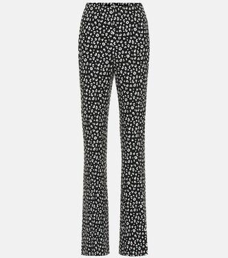 Pantalon droit imprimé en coton mélangé | Miu Miu