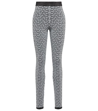 Leggings Monogram aus Jacquard-Strick | Balmain