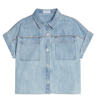Embellished denim shirt | Brunello Cucinelli Kids