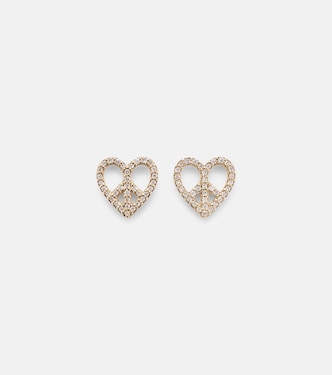 Boucles d'oreilles Peace Heart en or 14 ct et diamants | Sydney Evan