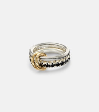 Anelli Enzo SG Noir in argento sterling e oro 18kt con diamanti neri | Spinelli Kilcollin