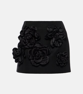 Floral-appliqué cotton-blend miniskirt | Dolce&Gabbana