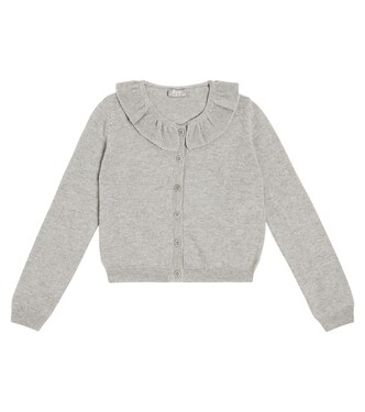 Ruffle-trimmed wool cardigan | Il Gufo