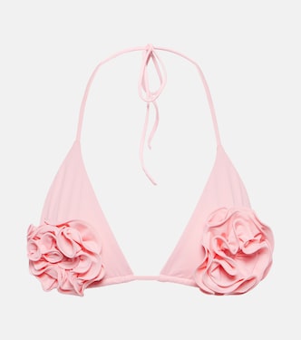 Floral-appliqué triangle bikini top | Magda Butrym