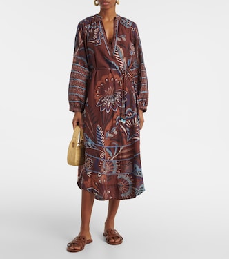 chinese dress ladies Baltic Born Womens Kearny Ruffle Maxi Dress | Brown Multi Floral main image 0