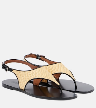 Amalfi raffia-effect thong sandals | Paris Texas