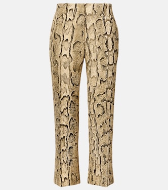Pantalon évasé en jacquard à taille basse | Dries Van Noten