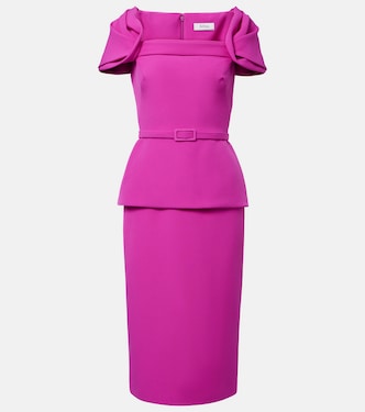 Belted peplum midi dress  | Safiyaa