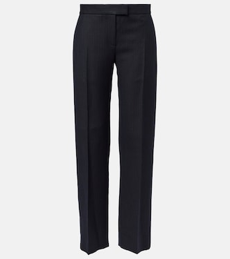 Lenn pinstripe wool-blend straight pants | Khaite