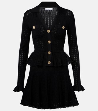 Pointelle peplum minidress | Self-Portrait