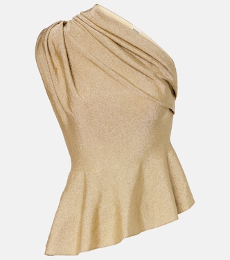 Aimee one-shoulder lamé top | Khaite