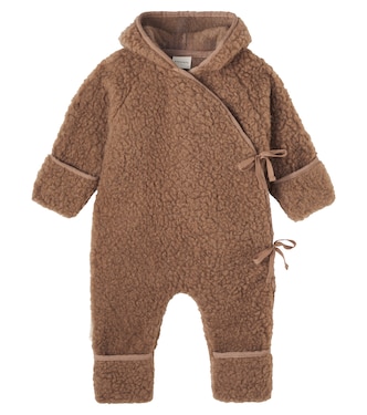 Baby hooded wool teddy onesie | Binibamba