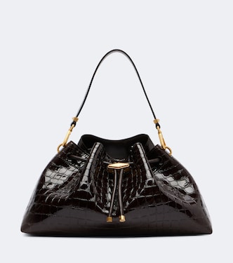 Bolso saco Cinch Medium de piel grabada | Jimmy Choo