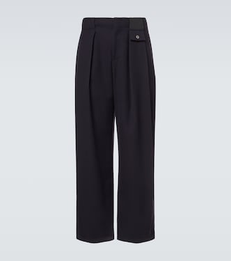 Mid-rise cotton twill wide-leg pants | Loewe