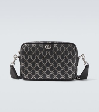 GG leather-trimmed shoulder bag | Gucci