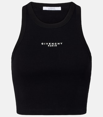 Logo cropped cotton jersey tank top | Givenchy