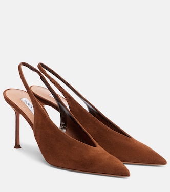 Escarpins slingback Voltaire 85 en daim | Aquazzura