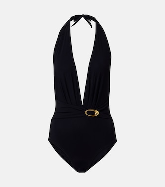 Solid embellished swimsuit | Karla Colletto