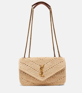Loulou Small raffia shoulder bag | Saint Laurent