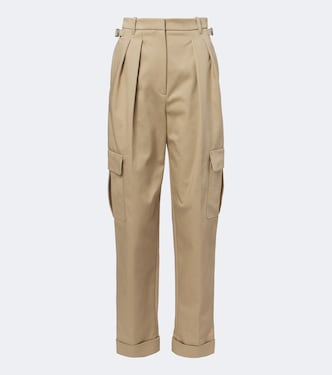Pleated cotton-blend cargo pants | Mugler