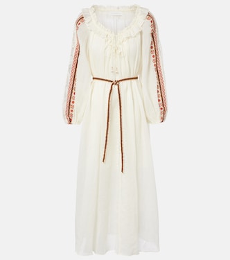 Aster embroidered ramie maxi dress | Zimmermann