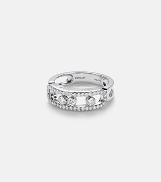 Move Classique 18kt white gold ring with diamonds | Messika