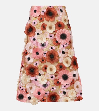 Blooming Meadow floral-appliqué midi skirt | Dorothee Schumacher