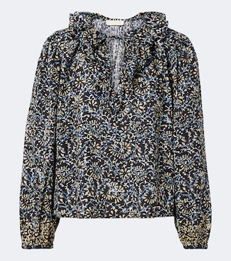 Siena printed ruffled cotton-blend top | Ulla Johnson