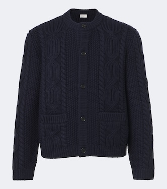 Cardigan in lana a trecce | Saint Laurent