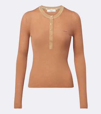 Ribbed-knit wool Henley shirt | Chloé