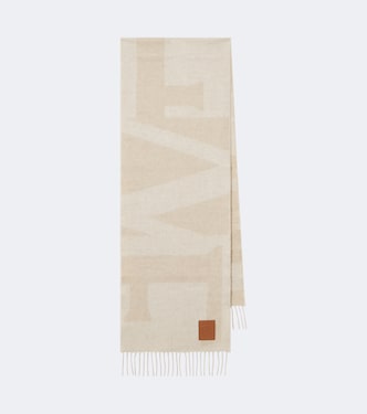Logo jacquard cashmere scarf | Loewe