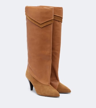 Lezra suede and leather knee-high boots | Isabel Marant