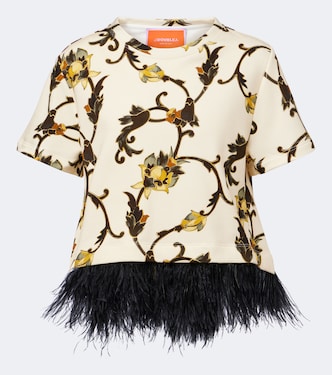La Scala fringed printed cotton T-shirt | La DoubleJ