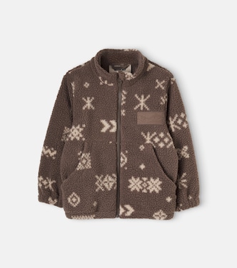 Helge printed teddy jacket | Wheat