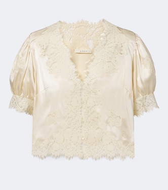 Top Idella en satin de soie à dentelle | Dôen
