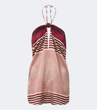 Printed halterneck satin top | Faithfull