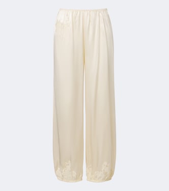 Yaria lace-trimmed silk satin balloon pants | Dôen