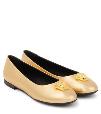 La Medusa leather ballet flats | Versace Kids