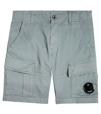 Lens cotton-blend gabardine cargo shorts | C.P. Company Kids