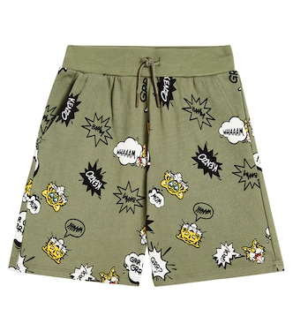 Printed cotton-blend jersey shorts | Kenzo Kids