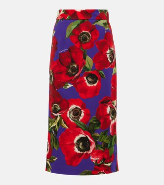 Floral silk-blend pencil skirt | Dolce&Gabbana