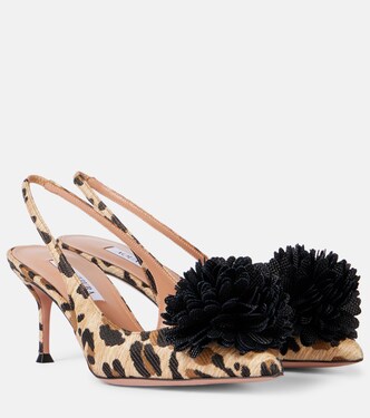 Couturier 65 raffia slingback pumps | Aquazzura