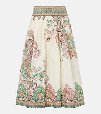 Paisley printed cotton poplin midi skirt | Etro