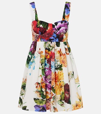 Vestido corto de algodón floral | Dolce&Gabbana