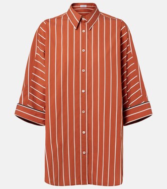 Striped cotton-blend shirt | Brunello Cucinelli