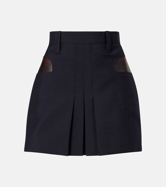 Pleated mohair and wool miniskirt | Prada
