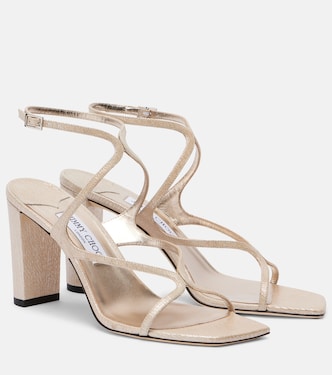 Azie 85 metallic leather sandals | Jimmy Choo