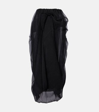 Ruffled silk tulle maxi skirt | Magda Butrym